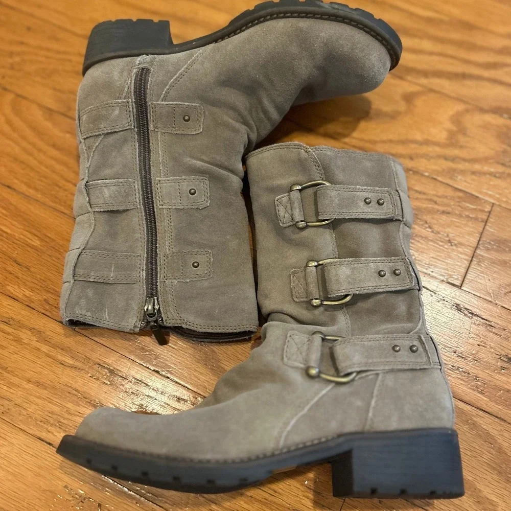 Clarks Orinocco Kick Suede Moto Steamfunk Grunge Whimsgoth Boot SZ 6.5